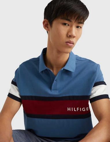 "Compra Polo Tommy Colourblock Petroleo | Última Moda | Tienda Online"