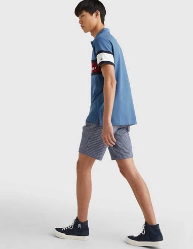 "Compra Polo Tommy Colourblock Petroleo | Última Moda | Tienda Online"