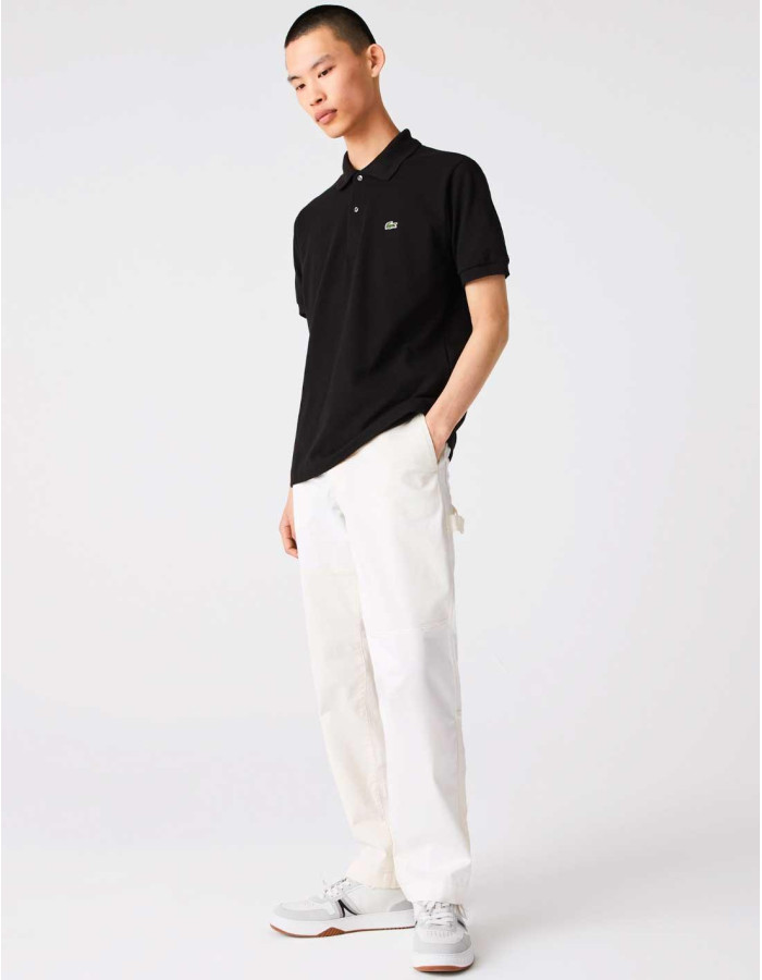 Polo Lacoste L.12.12 Básico Negro Hombre - Algodón Premium Original