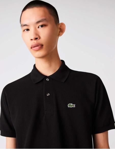Polo Lacoste L.12.12 Básico Negro Hombre - Algodón Premium Original