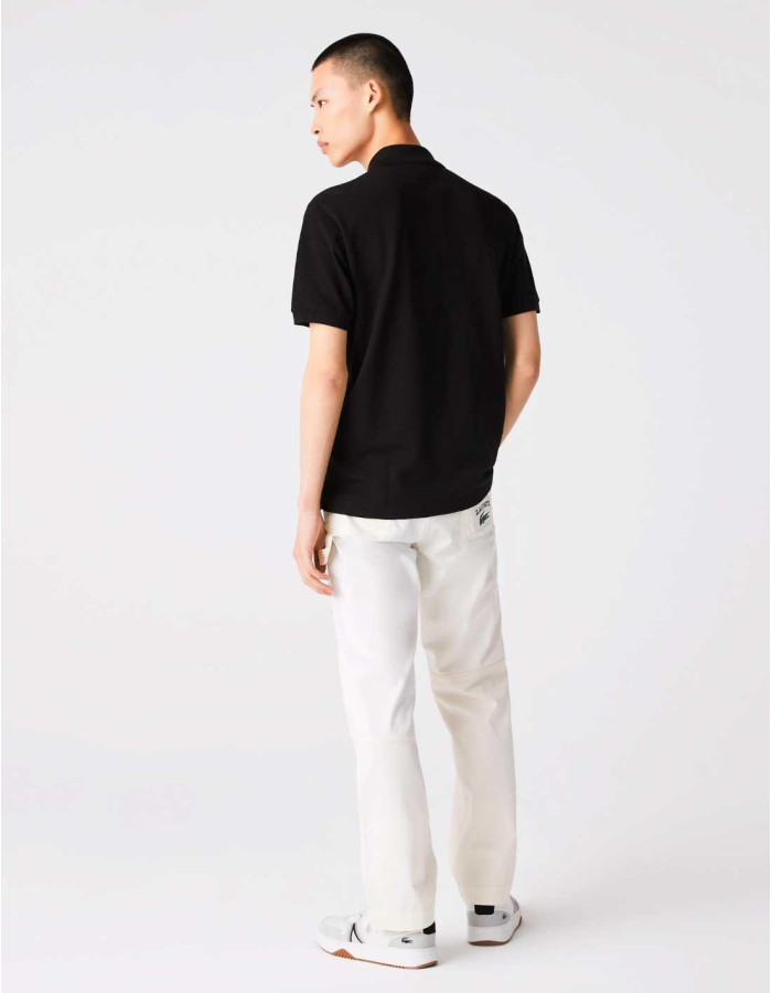 Polo Lacoste L.12.12 Básico Negro Hombre - Algodón Premium Original