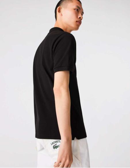 Polo Lacoste L.12.12 Básico Negro Hombre - Algodón Premium Original