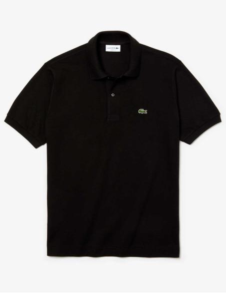 Polo Lacoste L.12.12 Básico Negro Hombre - Algodón Premium Original