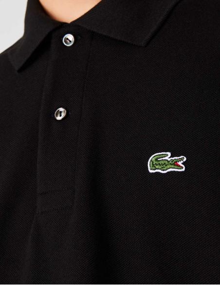 Polo Lacoste L.12.12 Básico Negro Hombre - Algodón Premium Original