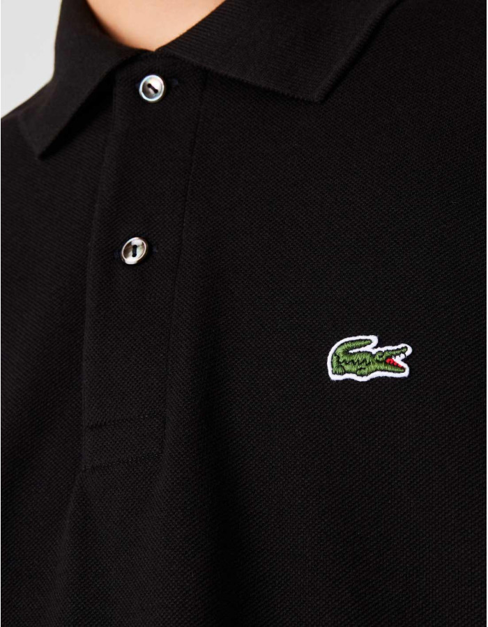 Polo Lacoste L.12.12 Básico Negro Hombre - Algodón Premium Original