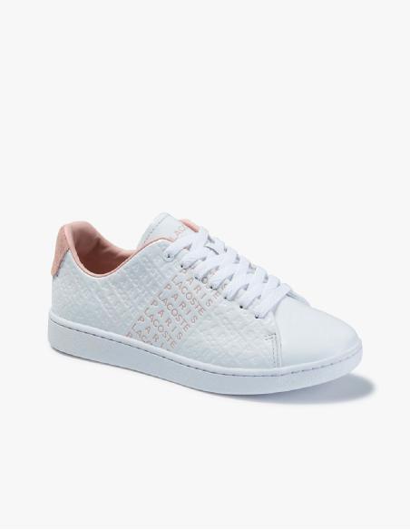 Zapatilla blanca con logo rosa de Susanna