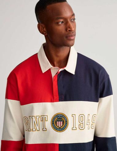 Polo marca Gant de manga larga con colorblock. Comprar polos Gant de manga larga
