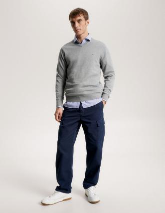 Comprar Jersey gris marca Tommy Hilfiger de pico online. Jersey Tommy Hilfiger gris de hombre online 2