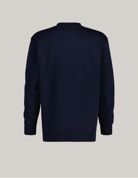 Elegante sudadera Gant azul marino cuello redondo, tejido algodón suave | Manzanos Moda