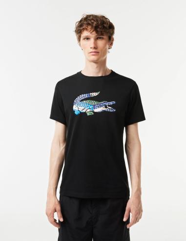 Camiseta Lacoste Sport de punto de algodón con logo grande