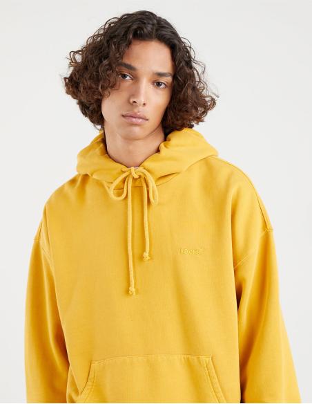 Sudadera Levi's Mujer Capucha Logo Flores Amarillo Algodón - Manzanos Moda