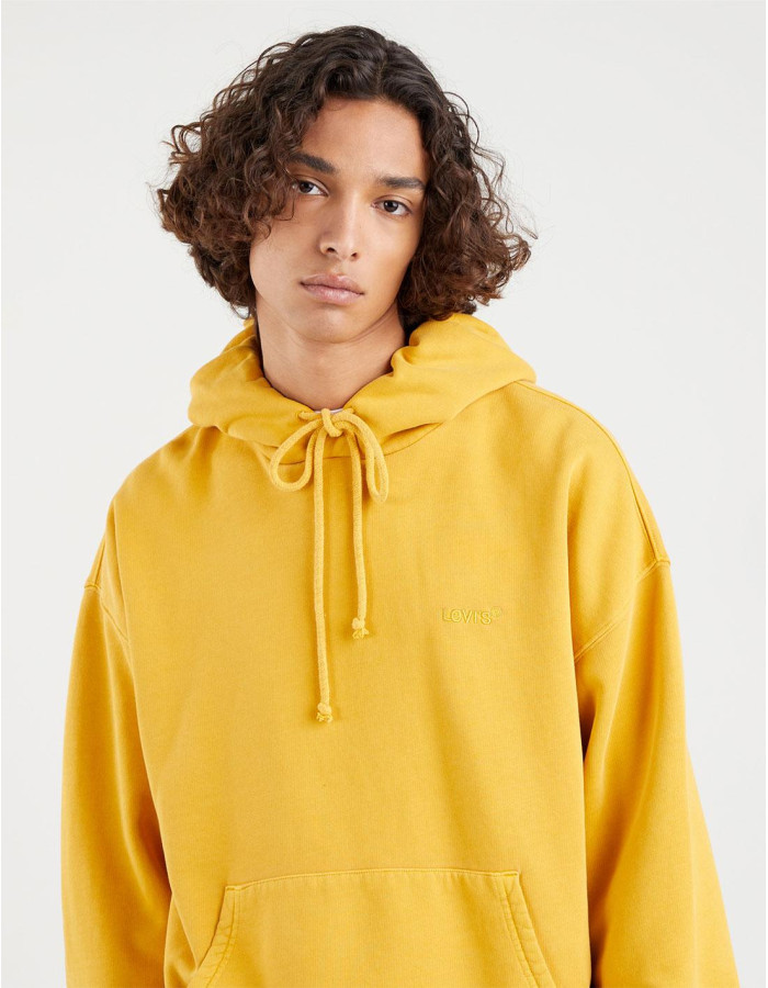 Sudadera Levi's Mujer Capucha Logo Flores Amarillo Algodón - Manzanos Moda