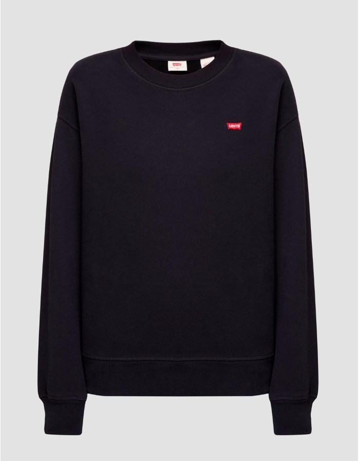 Sudadera Levi's Logo Crew Negra Hombre - 100% Algodón Regular Fit Manga Larga
