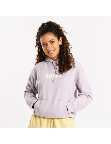 Sudadera Levi's Graphic Standard Hoodie Gris - Capucha y Logo Blanco para Mujer
