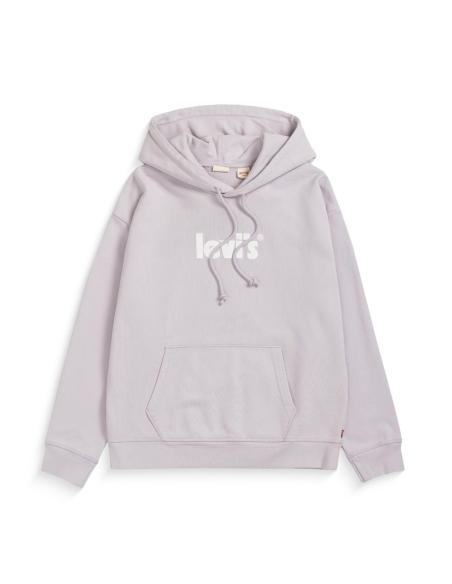 Sudadera Levi's Graphic Standard Hoodie Gris - Capucha y Logo Blanco para Mujer