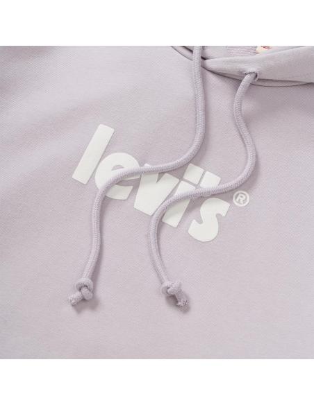 Sudadera Levi's Graphic Standard Hoodie Gris - Capucha y Logo Blanco para Mujer