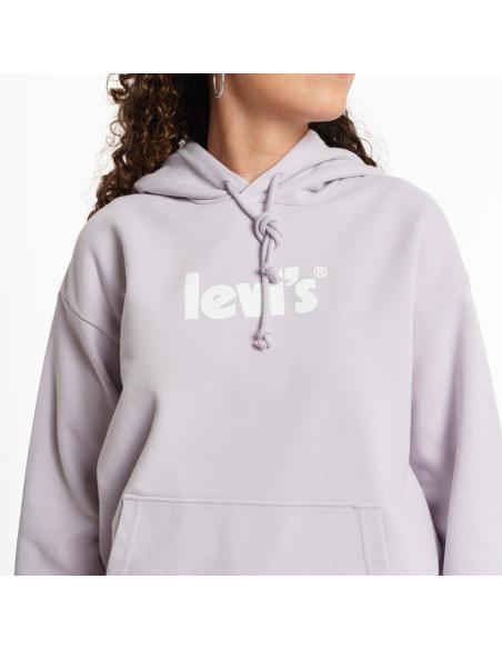 Sudadera Levi's Graphic Standard Hoodie Gris - Capucha y Logo Blanco para Mujer