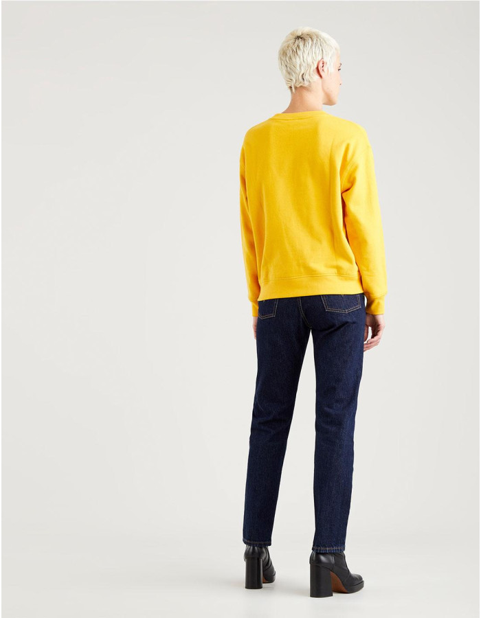 Sudadera Levi's Mujer Mostaza Logo - Graphic Standard Crew Regular Fit 100% Algodón