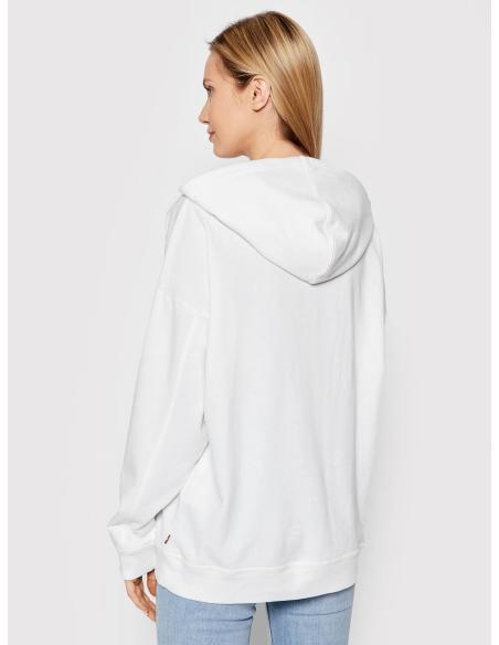 Sudadera Levi's Mujer Gris con Capucha - Flores Estampadas y Logo - Algodón