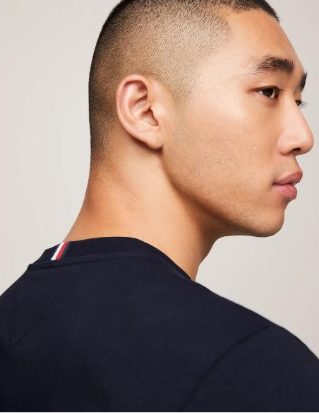 Camiseta Tommy Hilfiger Hombre Algodón Logo Box Azul Marino - Corte Re