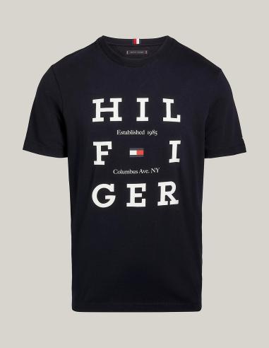 Camiseta Tommy Hilfiger Hombre Algodón Logo Box Azul Marino - Corte Re