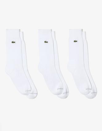 CONJUNTO DE 3 PARES DE CALCETINES ALTOS LACOSTE DE PUNTO