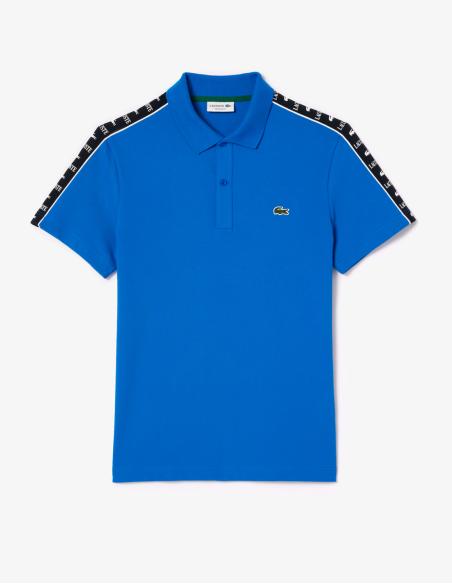 POLO LACOSTE DE PIQUÉ ELÁSTICO CON RAYA Y LOGO