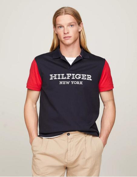 POLO TOMMY HILFIGER COLOR BLOCK CON MONOTIPO HILFIGER