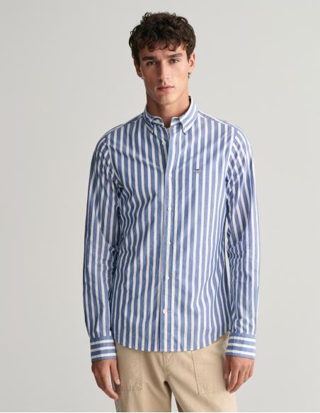 Camisa marca Gant Regular Fit de popelina a rayas anchas
