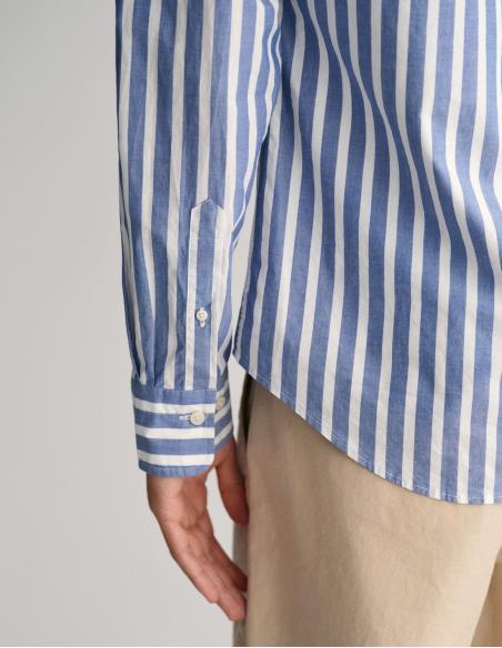 Camisa marca Gant Regular Fit de popelina a rayas anchas