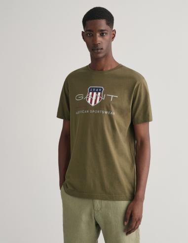 CAMISETA GANT LOGO VERDE
