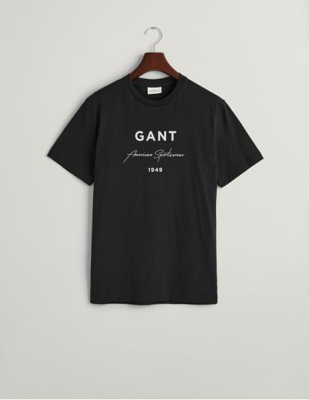 CAMISETA GANT SCRIPT PRINTED NEGRO