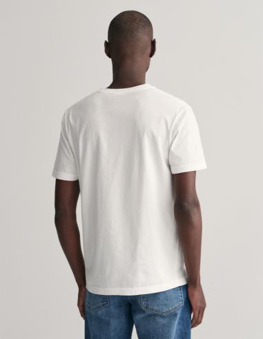 CAMISETA GANT LOGO PEQUEÑO BLANCO