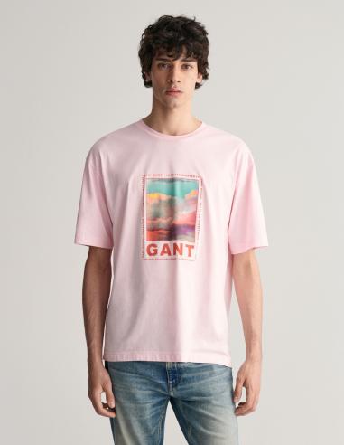 CAMISETA GANT ESTAMPADO ROSA