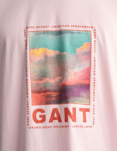 CAMISETA GANT ESTAMPADO ROSA