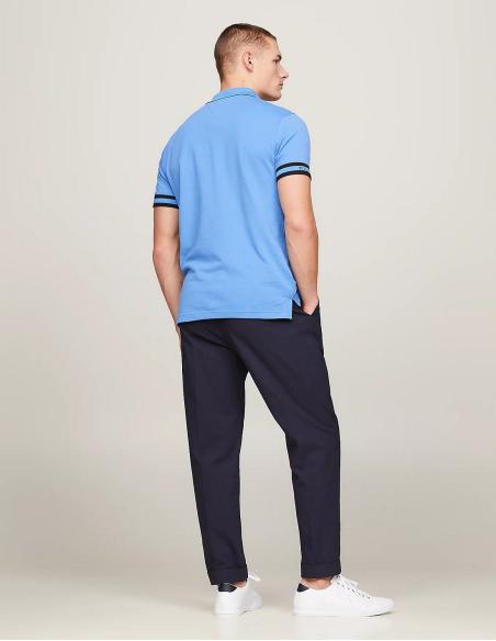 POLO TOMMY MNONOTYPE CUFF SLIM AZUL