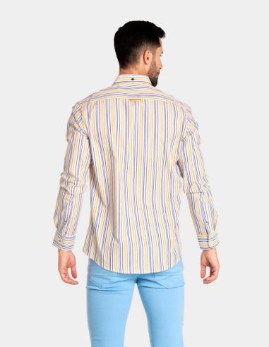 CAMISA SPAGNOLO POPELIN RAYAS AZUL