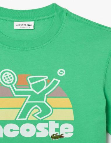 CAMISETA EFECTO LAVADO CON ESTAMPADO DE TENIS CAMISETA EFECTO LAVADO CON ESTAMPADO DE TENIS