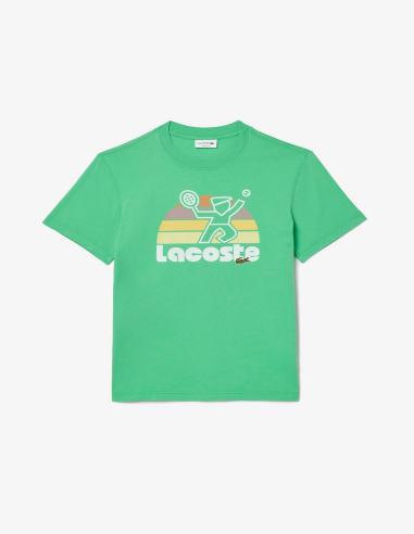 CAMISETA EFECTO LAVADO CON ESTAMPADO DE TENIS CAMISETA EFECTO LAVADO CON ESTAMPADO DE TENIS
