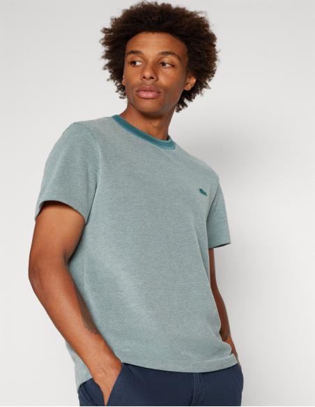 CAMISETA DE ALGODÓN CAVIAR CON CUELLO A CONTRASTE