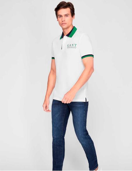 Camiseta GANT SAILING PIQUE - ¡Elegancia en blanco!
