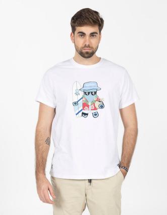 Camiseta Pulpo Hawaiano: Atractivo diseño blanco