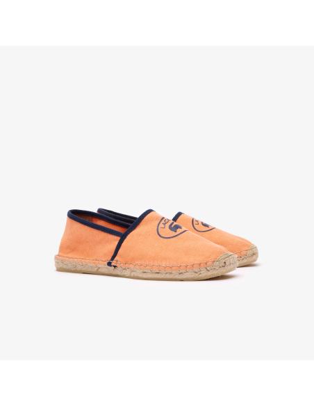 Peach suede Lacoste espadrille shoes