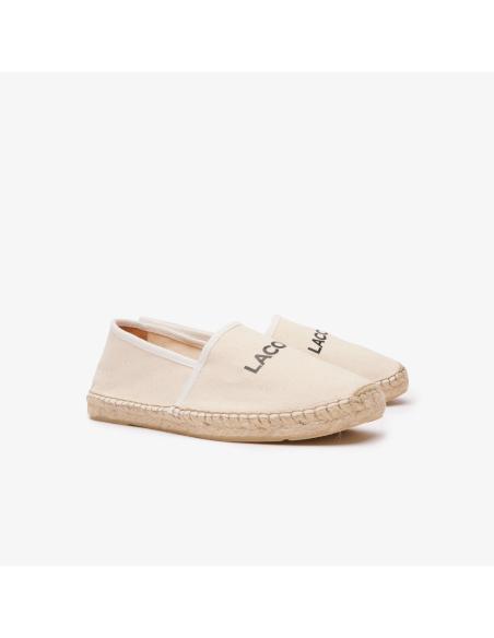 Zapatilla de lona blanca Lacoste sin cordones