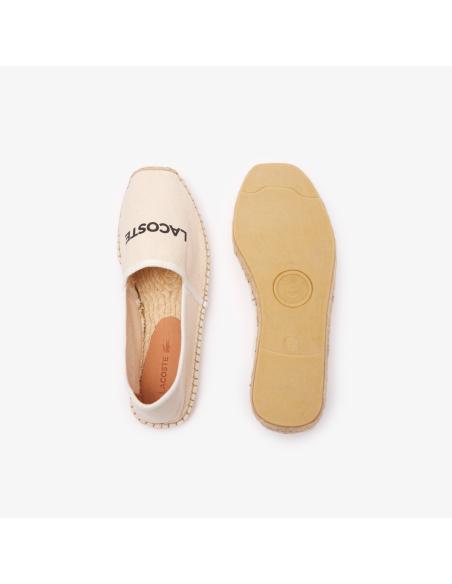 Beige Lacoste logo espadrille shoes