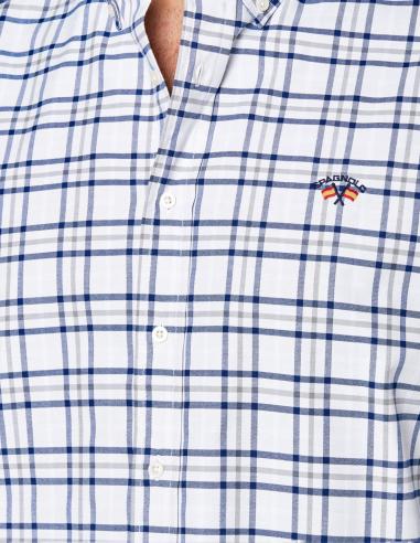 Camisa Spagnolo Oxford Cuadros Azul: Compra la mejor camisa de cuadros azul en Spagnolo