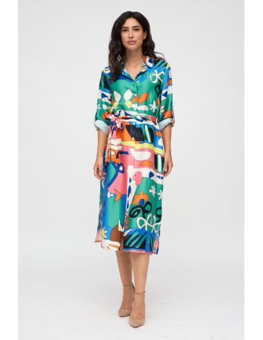 Vestido geométrico: estilo camisero