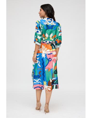 Vestido geométrico: estilo camisero Vestido geométrico: estilo camisero