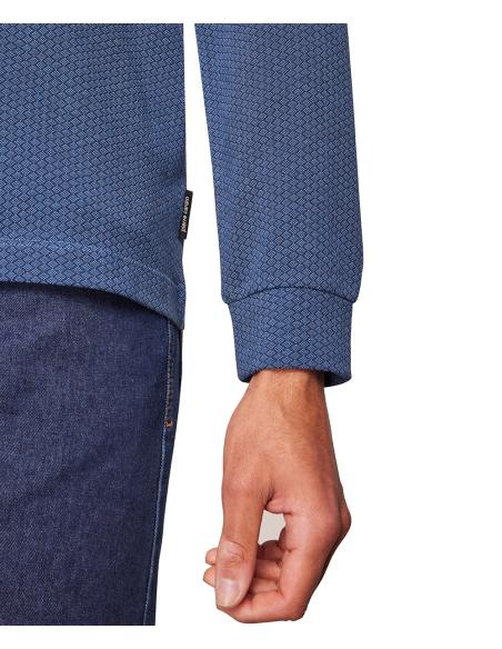 Polo Pierre Cardin Hombre Azul Estampado - Algodón Premium Manga Corta
