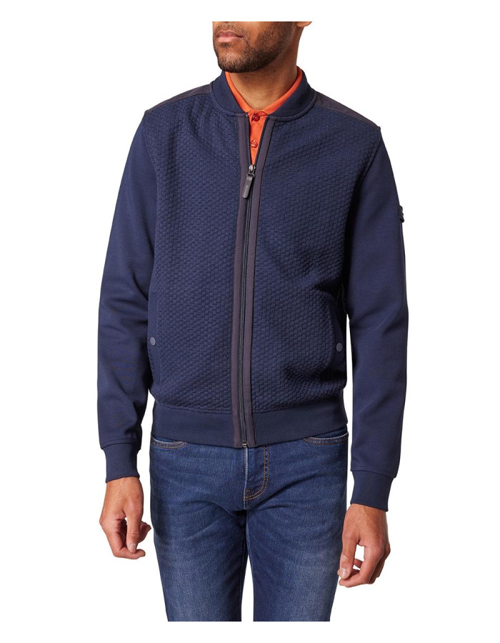Cárdigan Pierre Cardin Hombre Azul Cuello Mao Cremallera - Manzanos Moda